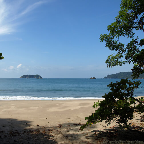 Manuel Antonio National Park beach with rainforest and Pacific ocean, Costa Rica